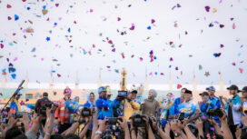 Gubernur Banten Andra Soni secara resmi menutup Pekan Olahraga Pelajar Daerah (POPDA) XII Tahun 2026 Provinsi Banten yang digelar di Kota Cilegon. Foto: Awal Rijal 
