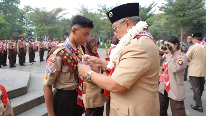 
 Wali Kota Tangerang Selatan Benyamin Davnie saat pembukaan Bulan Bakti Pramuka Kota Tangerang Selatan 2026..foto: Ist