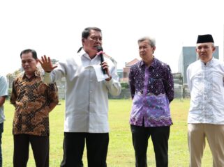 Bupati Tangerang Moch Maesyal Rasyid saat menghadiri acara Peringatan Hari Ulang Tahun ke-II Forum Kadus Kabupaten Tangerang, yang di gelar di Lapangan Desa Ciakar Panongan. Foto: ist