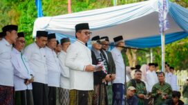 Wali kota Tangerang Sachrudin saat upacara peringatan Hari Santri Nasional Tahun 2026 di kawasan Taman Elektrik. Foto: Ist