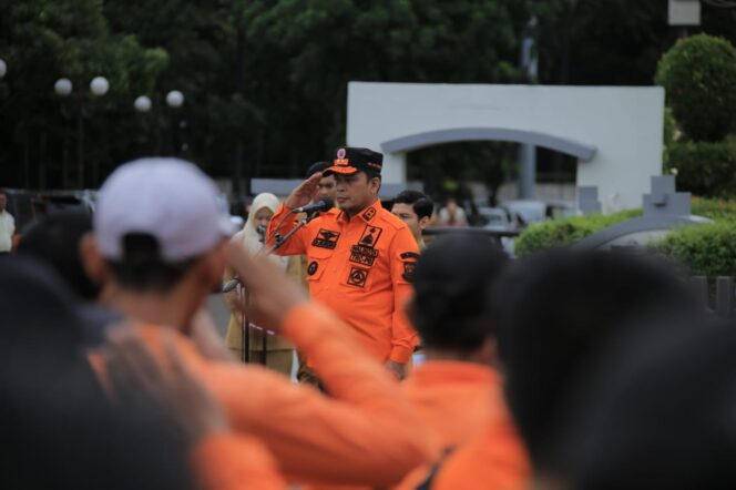 
 Pj. Walikota Tangerang, Nurdin saat Memimpin Apel Siaga Bencana. Foto: Ist