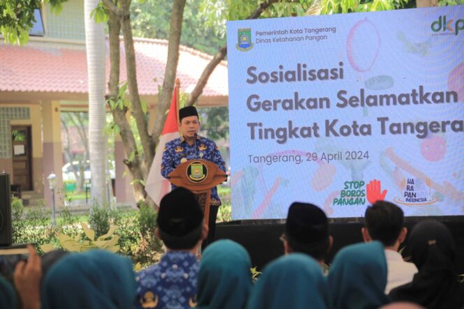 
 Pj Wali Kota Tangerang Dr Nurdin,S.Sos.,M.Si saat membuka acara Sosialisasi Gerakan Selamatkan Pangan Tingkat Kota Tangerang. Foto: ist