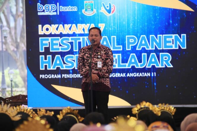
 Pj Wali Kota Tangerang Dr Nurdin saat Membuka Acara Panen Hasil Belajar Guru Penggerak Lokakarya 7 angkatan ke 11 Tahun 2024. Foto: ist