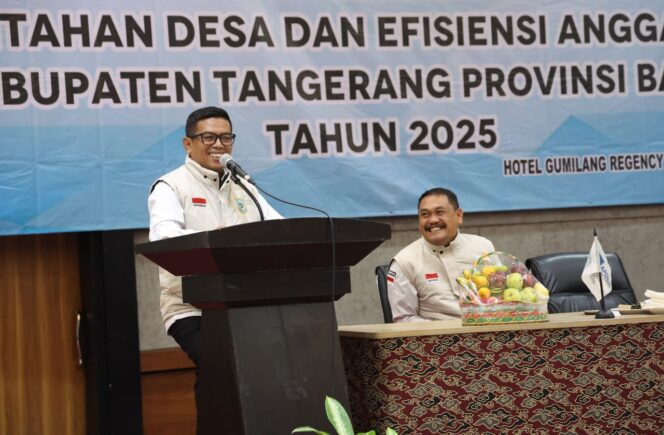 
 Gubernur Banten Andra Soni saat menghadiri acara Evaluasi Tugas Penyelenggaraan Pemerintahan Desa dan Efisiensi Anggaran Desa Kabupaten Tangerang Tahun 2025. Foto: ist