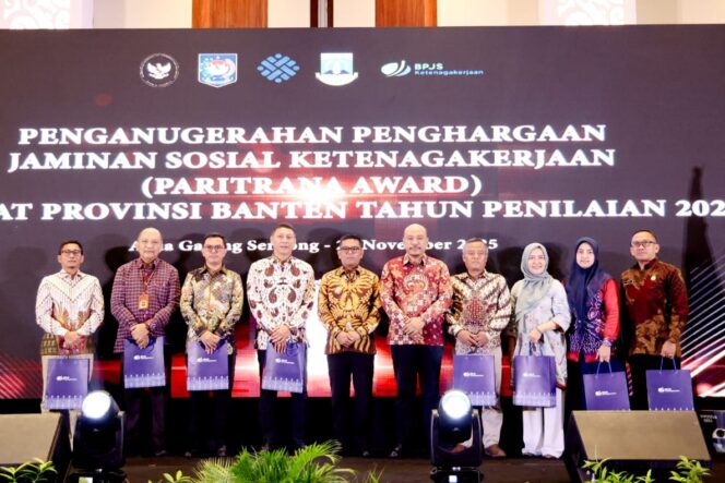 
 Penganugerahan Penghargaan Jaminan Sosial Ketenagakerjaan (Paritrana Award) Tingkat Provinsi Banten Tahun Penilaian 2024. Foto: ist