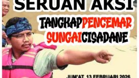 Seruan Aksi KALUNG Desak KLH Pidanakan Pencemar Sungai Cisadane. Foto: Ist