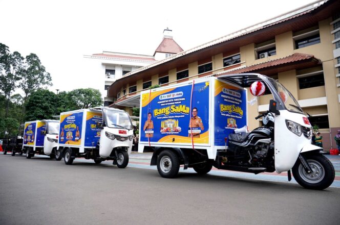 
 Wali Kota Tangerang Sachrudin, resmi meluncurkan Bentor Pangan Sahabat Masyarakat (Bang Sama). Foto: ist