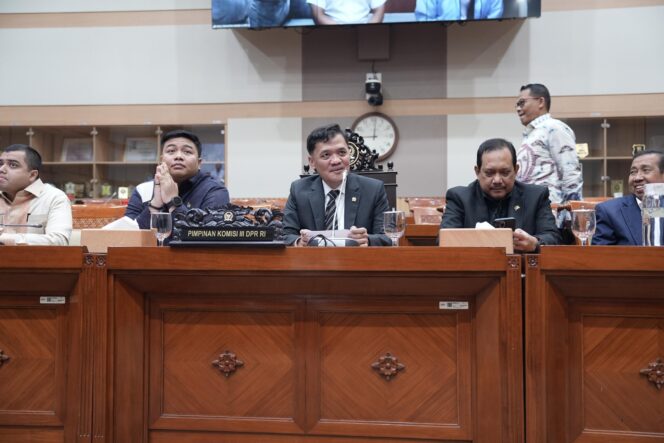 
 Ketua Umum Gekrafs, Kawendra Lukistian saat RDPU Komisi III DPR RI. Foto: Agung 