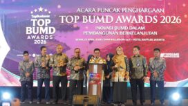 Perumda Tirta Benteng, Kota Tangerang yang berhasil meraih empat penghargaan sekaligus, termasuk predikat tertinggi Bintang 5 TOP BUMD Awards 2026. Foto: ist