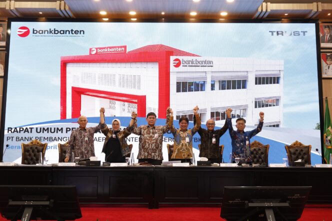 
 PT Bank Pembangunan Daerah Banten (Perseroda) Tbk atau Bank Banten saat menggelar Rapat Umum Pemegang Saham Tahunan (RUPST) Tahun Buku 2025 pada Senin, 28 April 2026. Foto: ist 
