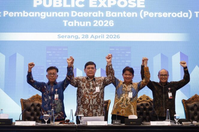 
 PT Bank Pembangunan Daerah Banten (Perseroda) Tbk atau Bank Banten saat melaksanakan public expose tahun 2026 pada hari Selasa, 28 April 2026. Foto: ist