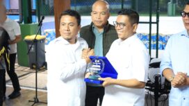 Gubernur Banten Andra Soni saat menghadiri acara Silaturahmi Kamtibmas yang digelar Polda Banten bersama Persatuan Wartawan Indonesia (PWI) Banten di Lapangan UH Tennis Center, Kota Serang. Foto: ist