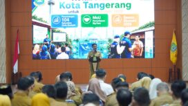 Wali Kota Tangerang Sachrudin saat pencanangan 104 Kelurahan Cinta Statistik (Cantik) serta peningkatan sinergi bersama Badan Pusat Statistik (BPS) RI. Foto: ist