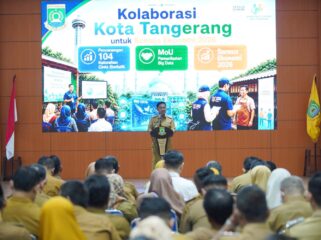 Wali Kota Tangerang Sachrudin saat pencanangan 104 Kelurahan Cinta Statistik (Cantik) serta peningkatan sinergi bersama Badan Pusat Statistik (BPS) RI. Foto: ist