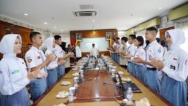 Wali Kota Tangerang Sachrudin saat menerima Audiensi Duta Pancasila Paskibraka Indonesia (DPPI) Kota Tangerang bersama para calon peserta. Foto: ist