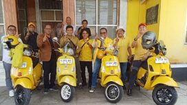 Kepala BSNPG Syahmud Basri Ngabalin, pimpin Vespa BSNPG Tour Of Java. Foto: Sanusi