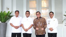 Gubernur Banten Andra Soni Didampingi Wali Kota Tangerang Sachrudin dan Bupati Tangerang Moch Maesyal Rasyid saat bertemu dengan Gubernur DKI Jakarta Pramono Anung. Foto: ist