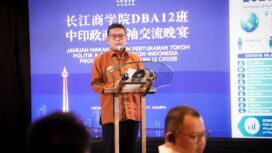 Gubernur Banten Andra Soni saat menghadiri Jamuan Makan Malam Pertukaran Tokoh Politik dan Bisnis Tiongkok–Indonesia Program DBA Angkatan 12 Cheung Kong Graduate School of Business (CKGSB) yang berlangsung di The Residence ONFIVE, Grand Hyatt Jakarta. Foto: ist