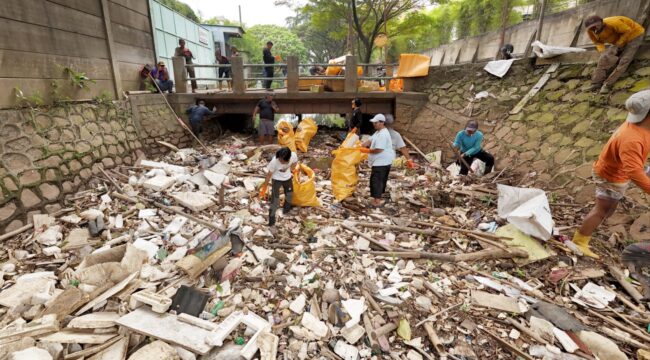 Gerakkan Bebersih Kali berhasil bersihkan 39,7 ton sampah dari Kali Sabi. Foto: Ist