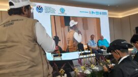 Ketua Banksasuci Foundation Ade Yunus saat menghadiri Forum Diskusi Komunitas Peduli Sungai pada Forum Invirotech Expo 2026 di JICC Jakarta. Foto: ist
