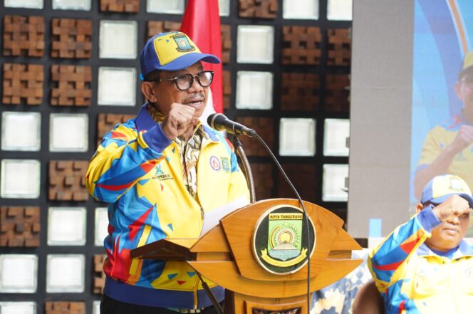 
 Wali Kota Tangerang Sachrudin saat melepas Kontingen Pekan Paralympic Pelajar Daerah (Pepaperda) IX Provinsi Banten. Foto: ist