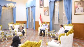 Gubernur Banten Andra Soni saat menerima kunjungan jajaran Pengurus Daerah Gerakan Kristiani Indonesia Raya (GEKIRA) Provinsi Banten di Gedung Negara Provinsi Banten, Kota Serang. Foto: ist