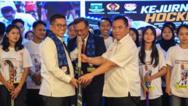 Gubernur Banten Andra Soni dan Ketua FHI Provinsi Banten Periode 2026-2030, Ali Hanafiah usai pelantikan pengurus di Le Dian Hotel, Kota Serang. Foto: Ist