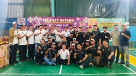 Bupati Tangerang, Moch. Maesyal Rasyid secara resmi menutup final turnamen badminton Suhendra Cup 2026, yang digelar di LB Sport, Desa Bojong Renged, Kecamatan Teluknaga, Kabupaten Tangerang. Foto: Sri
