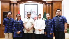 Gubernur Banten Andra Soni secara resmi melepas empat delegasi Provinsi Banten yang akan bergabung dalam Gita Bahana Nusantara (GBN) 2026 di Kantor Gubernur Banten, KP3B, Curug, Kota Serang. Foto: Ist