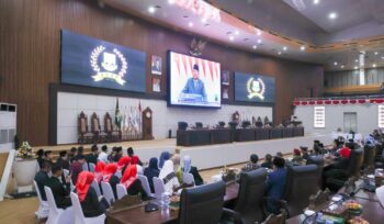 Rapat Paripurna Istimewa untuk mendengarkan Pidato Kenegaraan Presiden Republik Indonesia Prabowo Subianto dalam rangka Sidang Tahunan MPR RI serta Sidang Bersama DPR RI dan DPD RI di Gedung DPRD Provinsi Banten, Kota Serang. Foto: Ist