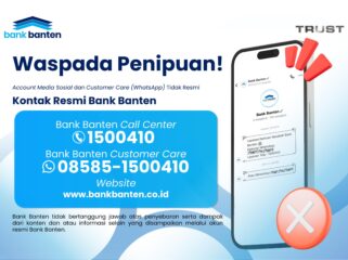Waspada Akun Palsu dan WhatsApp Customer Care Palsu Mengatasnamakan Bank Banten. Foto: Ist