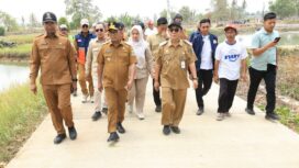 Gubernur Banten Andra Soni Saat Meninjau ruas jalan Polsek Saketi–Pematang, ruas jalan Batubantar–Banjar, serta Jembatan Huni. Foto: Ist