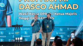 Ketua Majelis Tinggi DPP Gekrafs, Sufmi Dasco Ahmad Didampingi Ketua Umum Gekrafs Kawendra Lukistian. Foto: Ist 