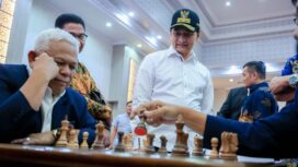 Wakil Gubernur (Wagub) Banten Achmad Dimyati Natakusumah saat membuka Kejurnas Catur ke-51 dan Rakernas Percasi ke-46 di Pendopo Gubernur Banten, KP3B, Curug, Kota Serang. Foto: Ist