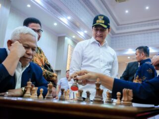 Wakil Gubernur (Wagub) Banten Achmad Dimyati Natakusumah saat membuka Kejurnas Catur ke-51 dan Rakernas Percasi ke-46 di Pendopo Gubernur Banten, KP3B, Curug, Kota Serang. Foto: Ist