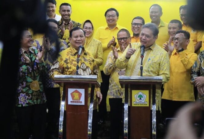 
 Prabowo Subianto dan Airlangga Hartarto di Golkar Institute. Foto: Istimewa
