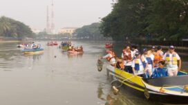 Kegiatan Aksi Bersih-bersih Sungai Cisadane dalam Rangka Memperingati Hari Lingkungan Hidup Sedunia dalam Acara Lebaran Cisadane yang diinisiasi oleh Banksasuci Foundation. Foto: TangerangPos 