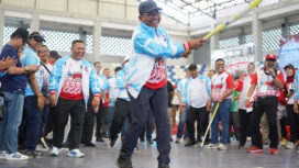 Wali Kota Tangerang Sachrudin saat Pembukaan Kejurnas Hockey Indoor di GOR Nambo Kota Tangerang. Foto: Ist