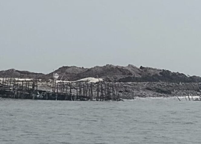 Penampakan Diduga Reklamasi Laut di Desa Tanjung Burung Kecamatan Teluk Naga Kabupaten Tangerang. Foto: ist