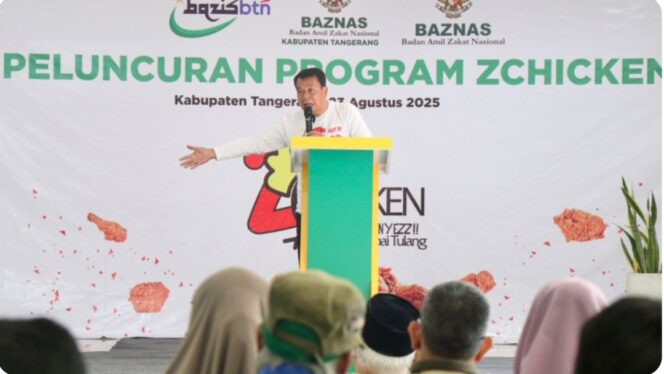 
 Bupati Tangerang, Moch. Maesyal Rasyid bersama Baznas Kabupaten Tangerang saat peluncuran Program ZChicken. Foto: ist 