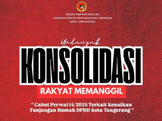 JPMI Banten hari ini gelar Konsolidasi Rakyat Tuntut Cabut Perwal 14/2025 terkait kenaikan 22 Persen  tunjangan rumah DPRD Kota Tangerang. Foto: JPMI