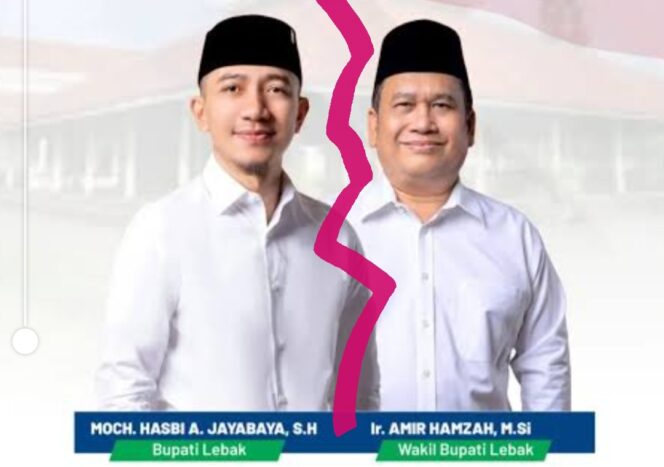 
 Bupati Lebak M.Hasbi A.Jayabaya dan Wakil Bupati Lebak Amir Hamzah yang berpotensi Pecah Kongsi. Foto: Ist