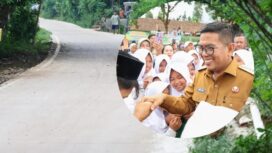 Gubernur Banten Andra Soni saat Meninjau ruas Jalan Majau-Mekarwangi di Kecamatan Saketi yang baru selesai dibangun melalui Program Bang Andra. Foto: ist