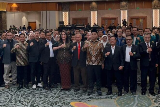 
 Ketua Umum Gerakan Wanita Sejahtera (GWS), Giwo Rubianto Wiyogo, saat menghadiri Pengukuhan dan Rapat Kerja Nasional (Rakernas) Pengurus Pusat Ikatan Alumni Universitas Negeri Jakarta (UNJ) periode 2026–2030 di Jakarta. Foto: ist 