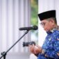 Gubernur Banten Andra Soni saat apel Hari Pendidikan Nasional 2026 di Lapangan Kantor Gubernur Banten, KP3B, Curug, Kota Serang, Senin (4/5/2026). Foto: Awal Rijal
