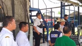 UPTD PPD Samsat Kelapa Dua bersama petugas gabungan melakukan  penutupan Intake dua perusahaan yang tidak tertib dalam membayar pajak air permukaan. Foto: Ist
