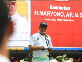 Wakil Wali Kota Tangerang Maryono saat membuka Lebaran Cisadane dan Cisadane Awards 2026 di Hutan Kota, Kota Tangerang. Foto: ist