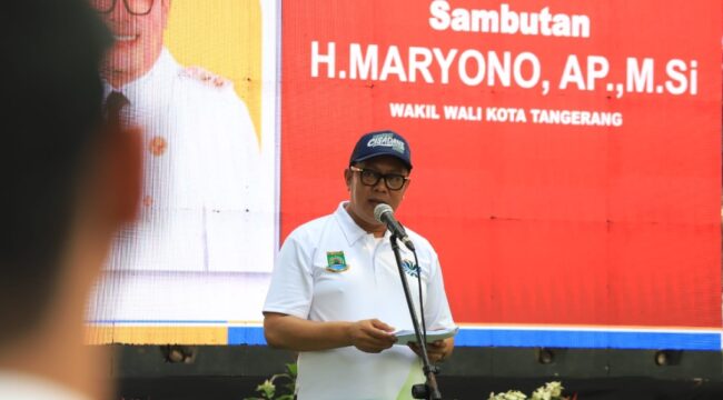 Wakil Wali Kota Tangerang Maryono saat membuka Lebaran Cisadane dan Cisadane Awards 2026 di Hutan Kota, Kota Tangerang. Foto: ist