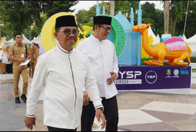 
 Wali Kota Tangerang Sachrudin dan Wakil Wali Kota Maryono Hasan saat menghadiri pembukaan Festival Al Azhom Tahun 2026. Foto: ist