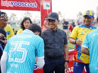 Wali Kota Tangerang H. Sachrudin saat menutup Liga Yooscout Regional Kota Tangerang Tahun 2026 di Stadion Nambo Karawaci Kota Tangerang. Foto: Ist
